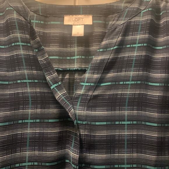 LOFT M plaid blouse - Picture 3 of 5